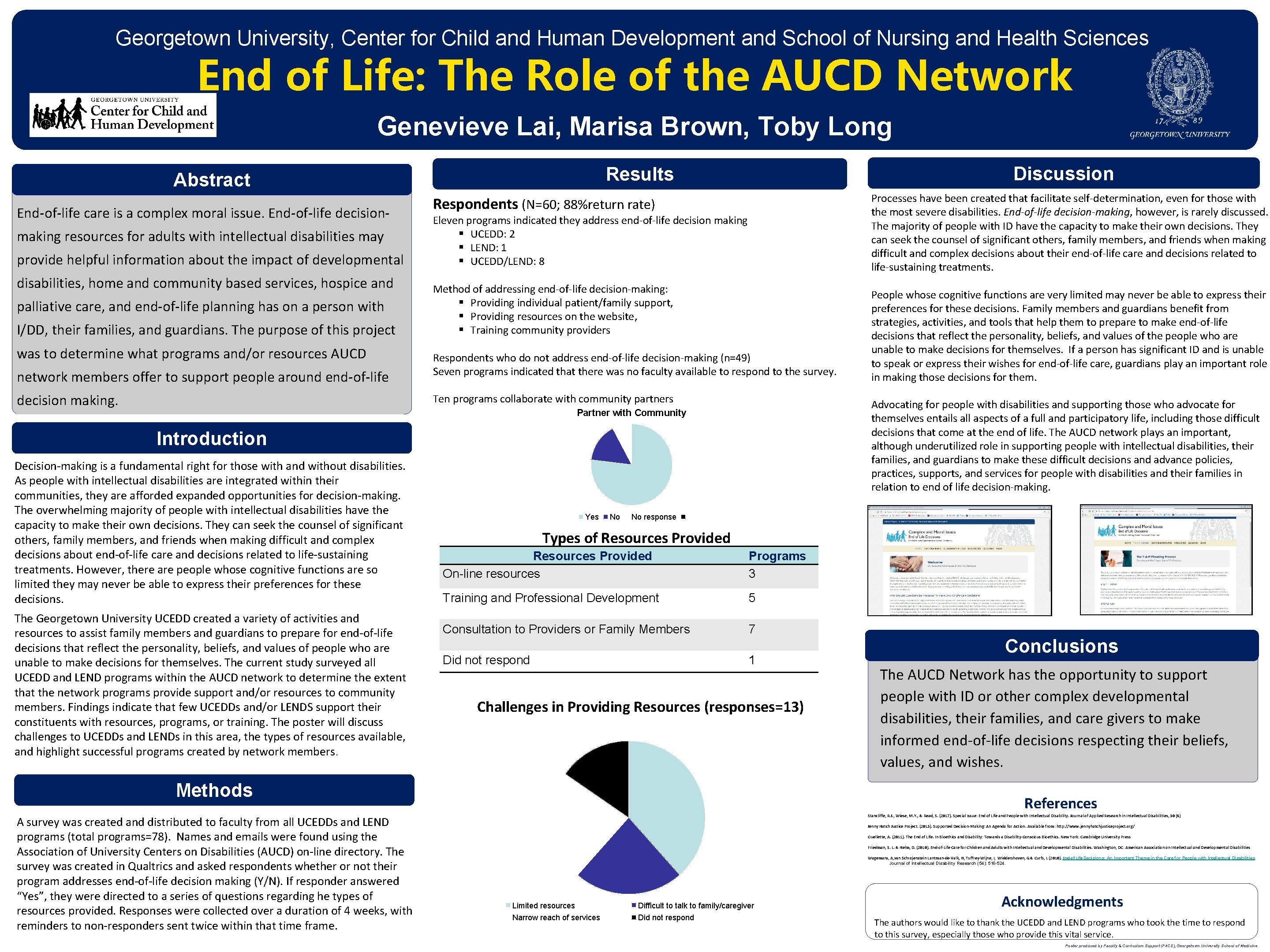 Georgetown University, Center for Child and Human Development and School of Nursing and Health