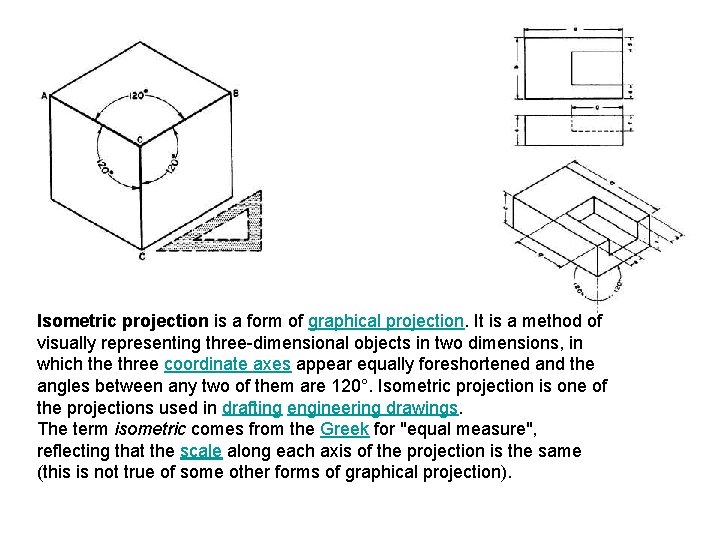 Isometric projection is a form of graphical projection. It is a method of visually