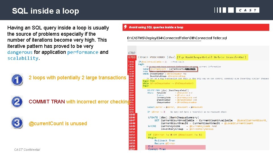 SQL inside a loop Having an SQL query inside a loop is usually the