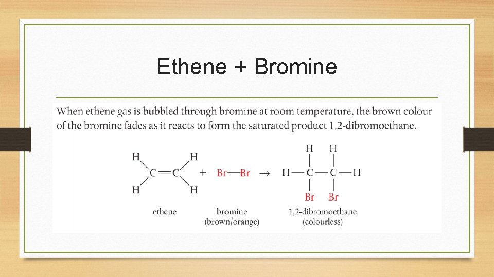 Ethene + Bromine 