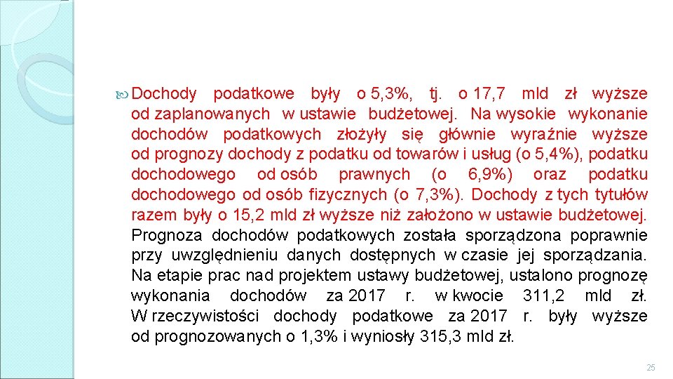  Dochody podatkowe były o 5, 3%, tj. o 17, 7 mld zł wyższe