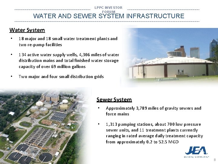 LPPC INVESTOR FORUM *********************************************************************************************************************************** WATER AND SEWER SYSTEM INFRASTRUCTURE *********************************************************************************************************************************** Water System • 18