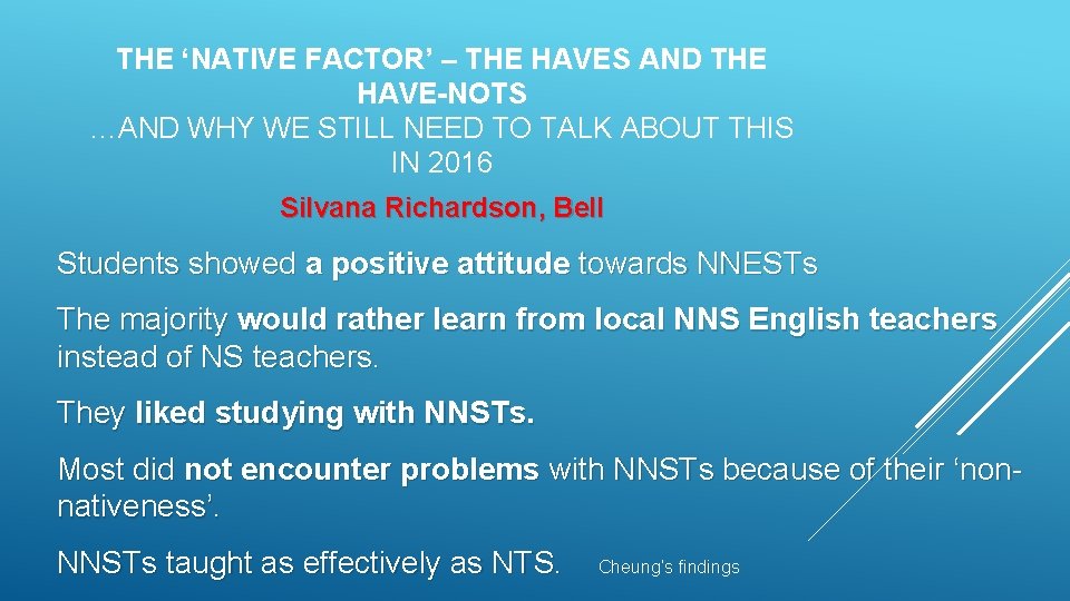 THE ‘NATIVE FACTOR’ – THE HAVES AND THE HAVE-NOTS …AND WHY WE STILL NEED