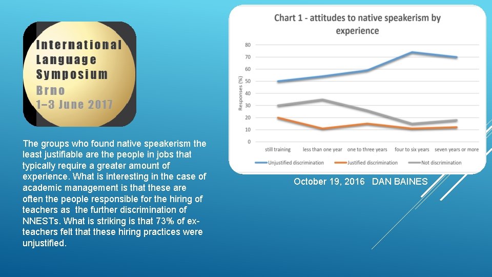 The groups who found native speakerism the least justifiable are the people in jobs