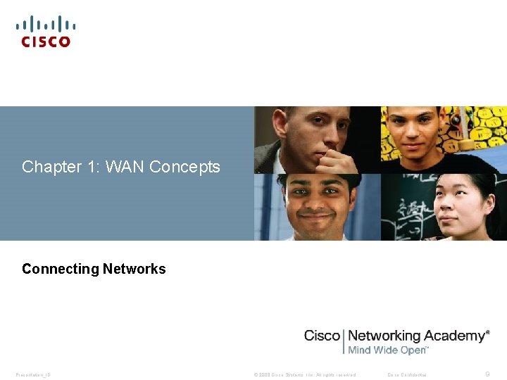 Chapter 1: WAN Concepts Connecting Networks Presentation_ID © 2008 Cisco Systems, Inc. All rights