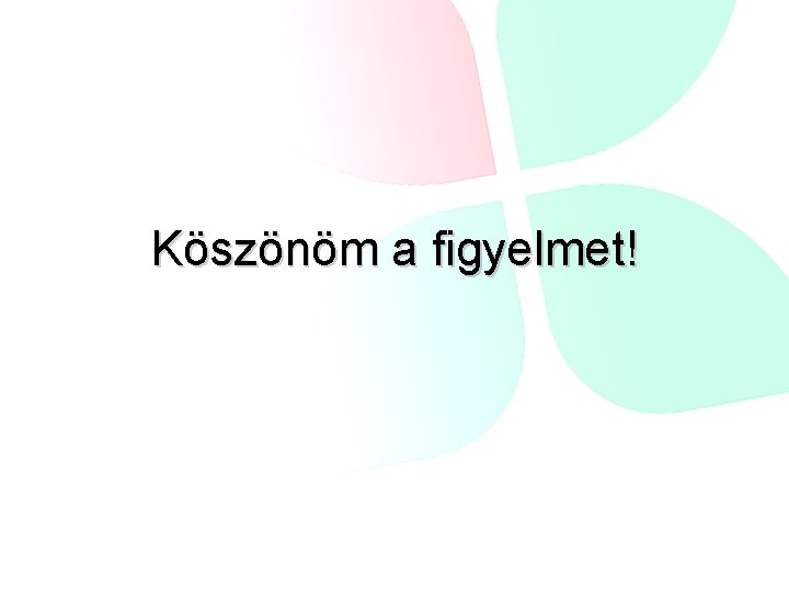 Köszönöm a figyelmet! 