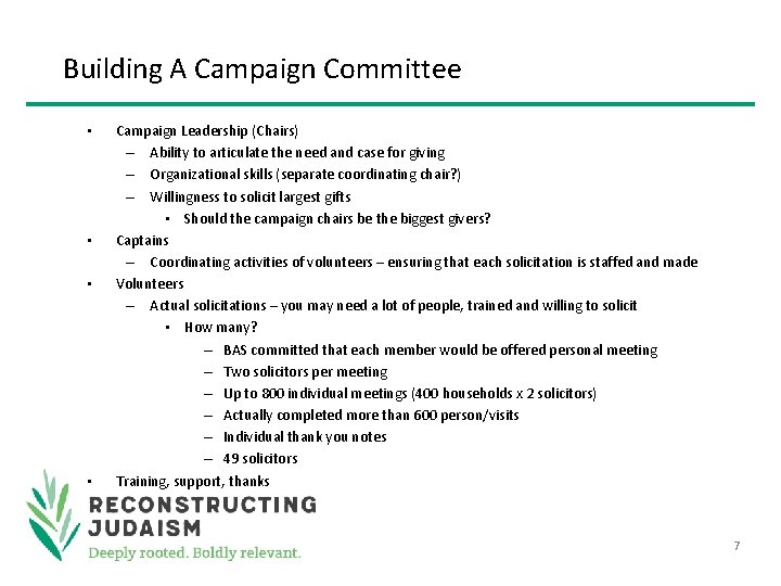 Running a Capital Campaign Our Experience as Chairs