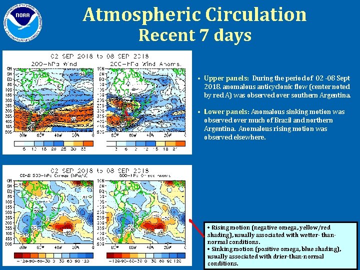 Atmospheric Circulation Recent 7 days • Upper panels: During the period of 02 -08