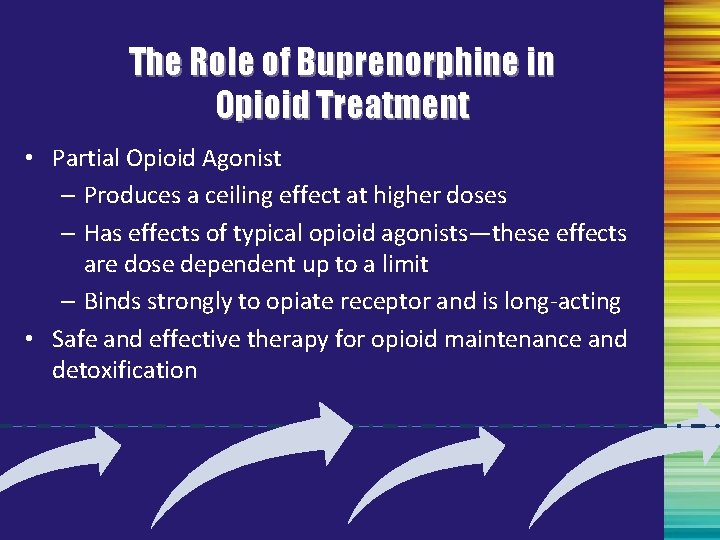 The Role of Buprenorphine in Opioid Treatment • Partial Opioid Agonist – Produces a