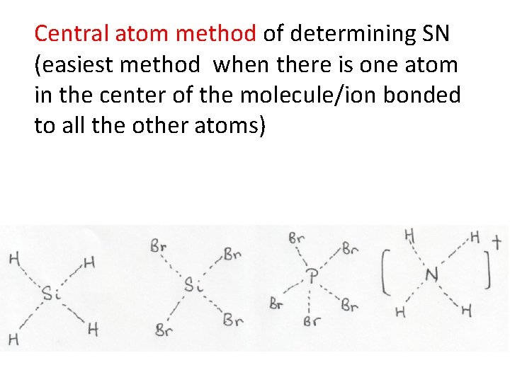 Central atom method of determining SN (easiest method when there is one atom in