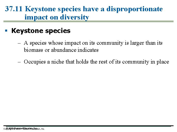 37. 11 Keystone species have a disproportionate impact on diversity § Keystone species –