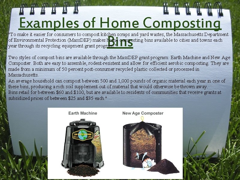 Examples of Home Composting Bins "To make it easier for consumers to compost kitchen