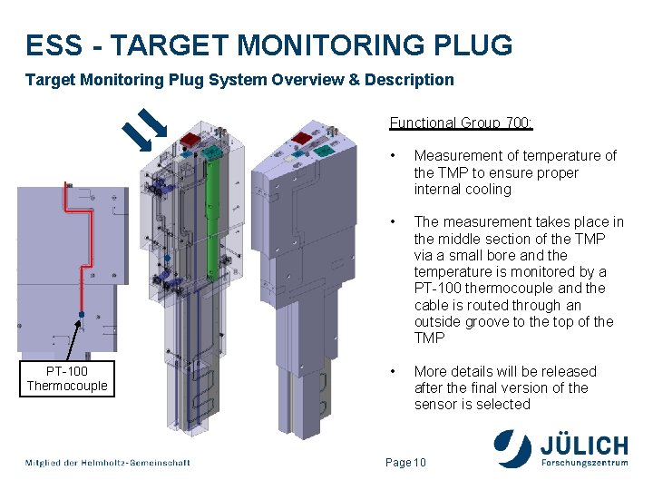 ESS - TARGET MONITORING PLUG Target Monitoring Plug System Overview & Description Functional Group ESS - TARGET MONITORING PLUG Target Monitoring Plug System Overview & Description Functional Group
