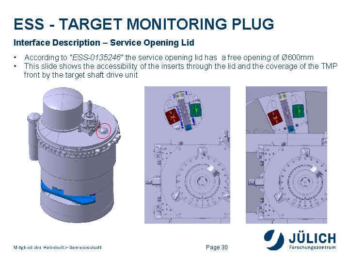 ESS - TARGET MONITORING PLUG Interface Description – Service Opening Lid • • According ESS - TARGET MONITORING PLUG Interface Description – Service Opening Lid • • According