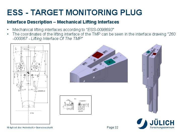 ESS - TARGET MONITORING PLUG Interface Description – Mechanical Lifting Interfaces • • Mechanical ESS - TARGET MONITORING PLUG Interface Description – Mechanical Lifting Interfaces • • Mechanical