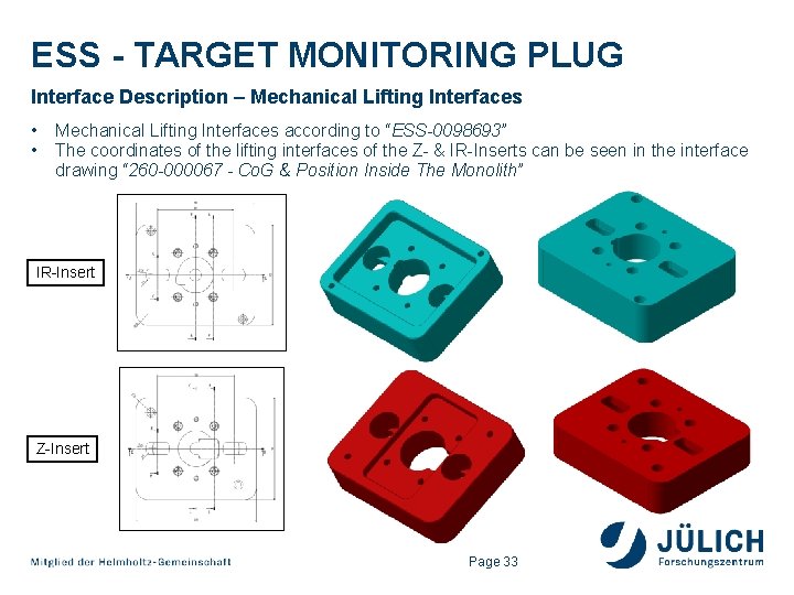 ESS - TARGET MONITORING PLUG Interface Description – Mechanical Lifting Interfaces • • Mechanical ESS - TARGET MONITORING PLUG Interface Description – Mechanical Lifting Interfaces • • Mechanical