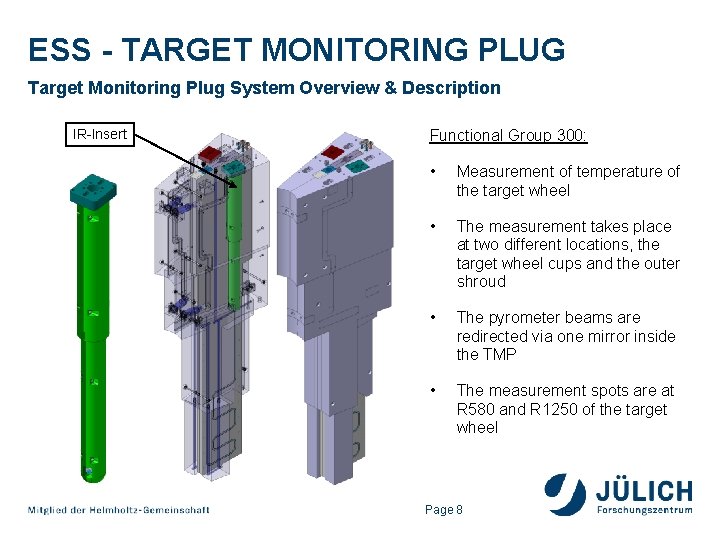 ESS - TARGET MONITORING PLUG Target Monitoring Plug System Overview & Description IR-Insert Functional ESS - TARGET MONITORING PLUG Target Monitoring Plug System Overview & Description IR-Insert Functional