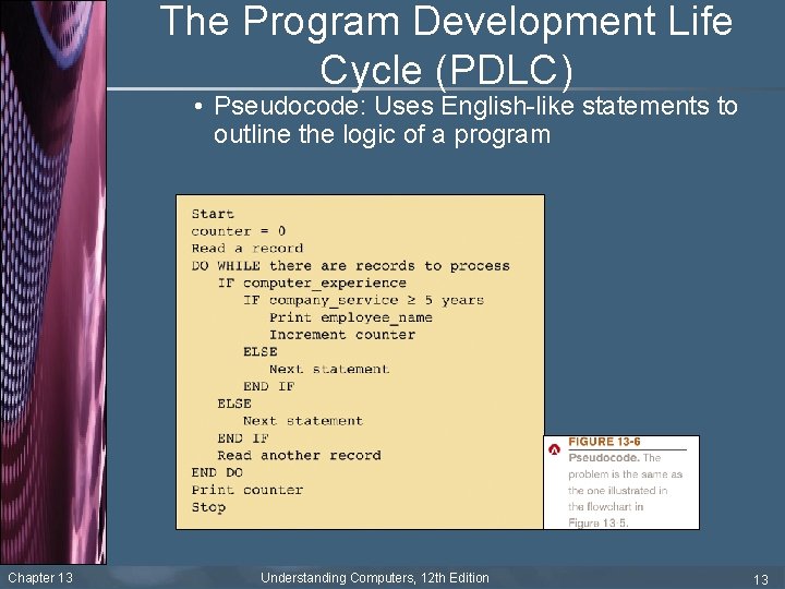 The Program Development Life Cycle (PDLC) • Pseudocode: Uses English-like statements to outline the