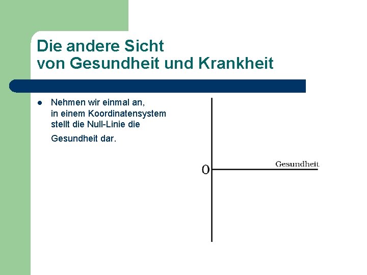 Die andere Sicht von Gesundheit und Krankheit l Nehmen wir einmal an, in einem