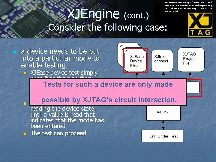 XJEngine (cont. ) The Hebrew University of Jerusalem, Israel, School of Computer-Science and Engineering,