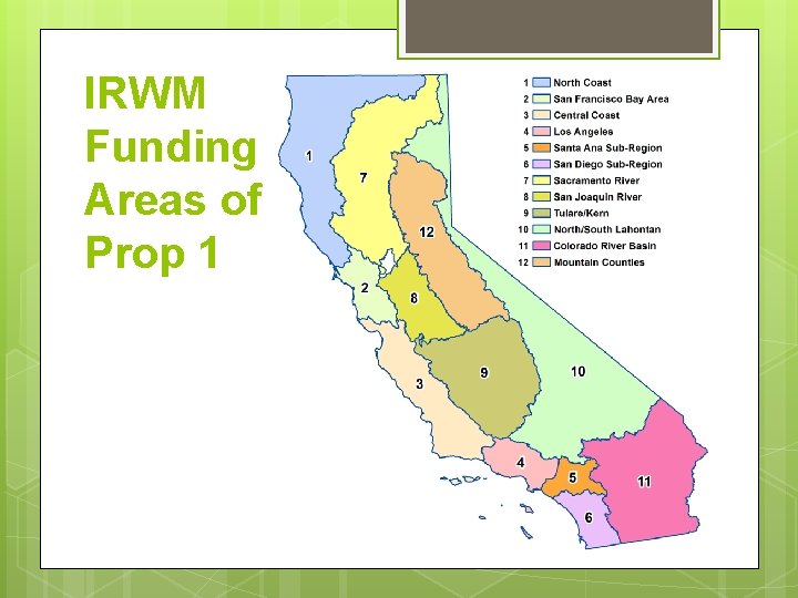 IRWM Funding Areas of Prop 1 