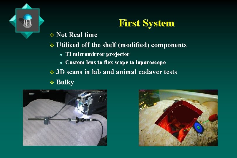 First System v Not Real time v Utilized off the shelf (modified) components l First System v Not Real time v Utilized off the shelf (modified) components l