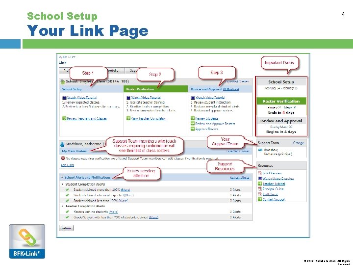 School Setup 4 Your Link Page © 2012, Battelle for Kids. All Rights 