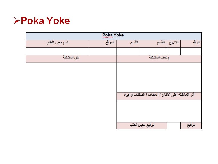 ØPoka Yoke ØPoka Yoke