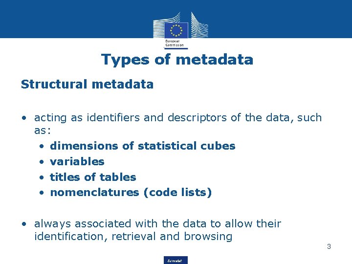 Types of metadata Structural metadata • acting as identifiers and descriptors of the data, Types of metadata Structural metadata • acting as identifiers and descriptors of the data,