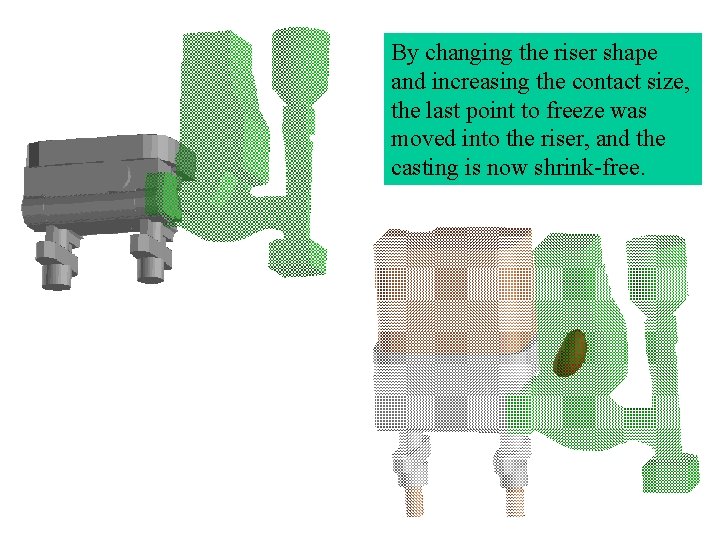 By changing the riser shape and increasing the contact size, the last point to