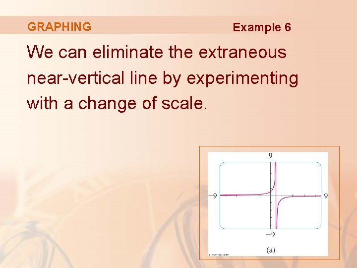 GRAPHING Example 6 We can eliminate the extraneous near-vertical line by experimenting with a