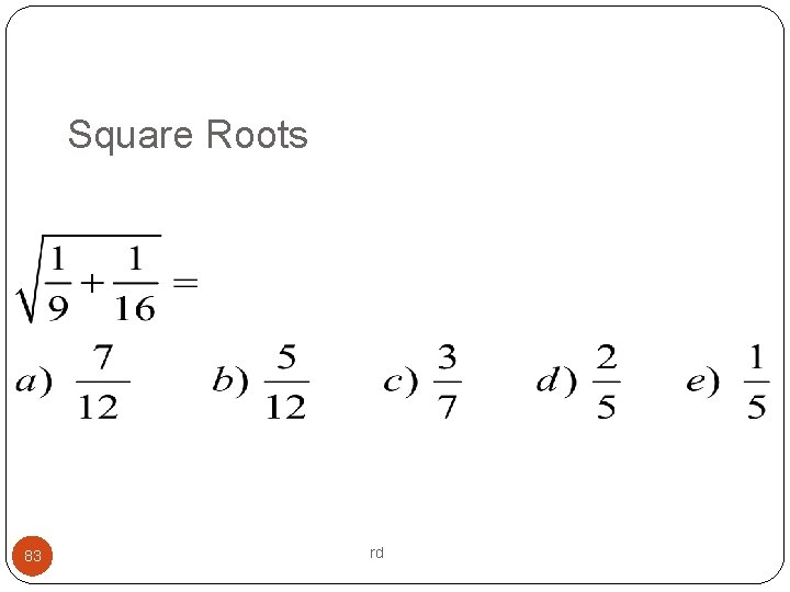 Root 81 ENM 503 Fundamentals Numbers Bases Algebra Functions Equations