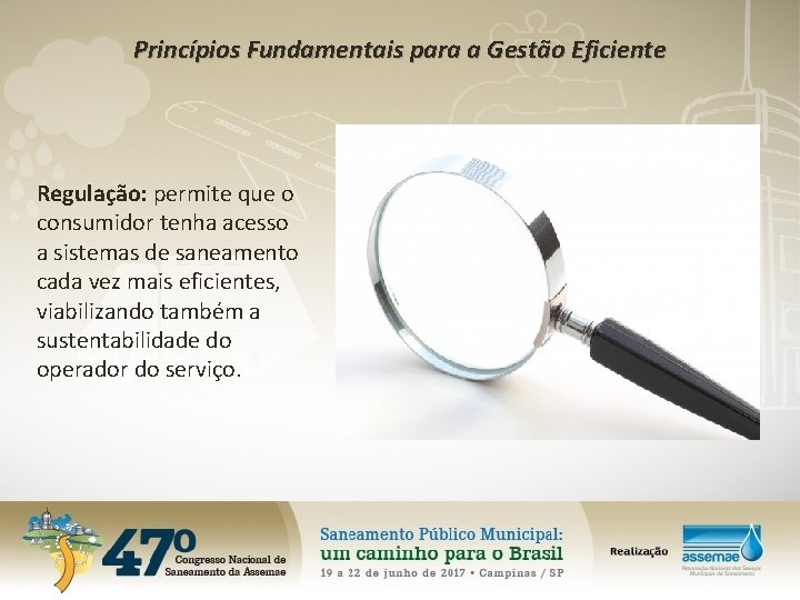 Princípios Fundamentais para a Gestão Eficiente Regulação: permite que o consumidor tenha acesso a