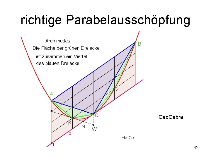 richtige Parabelausschöpfung Geo. Gebra 42 