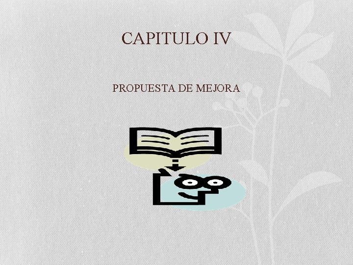 CAPITULO IV PROPUESTA DE MEJORA 