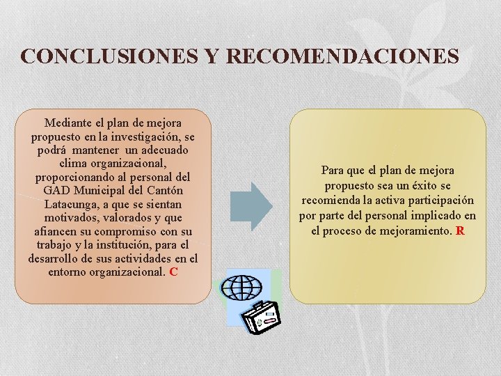 CONCLUSIONES Y RECOMENDACIONES Mediante el plan de mejora propuesto en la investigación, se podrá