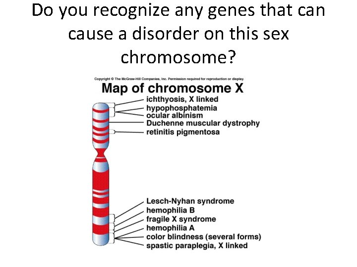 Do you recognize any genes that can cause a disorder on this sex chromosome?