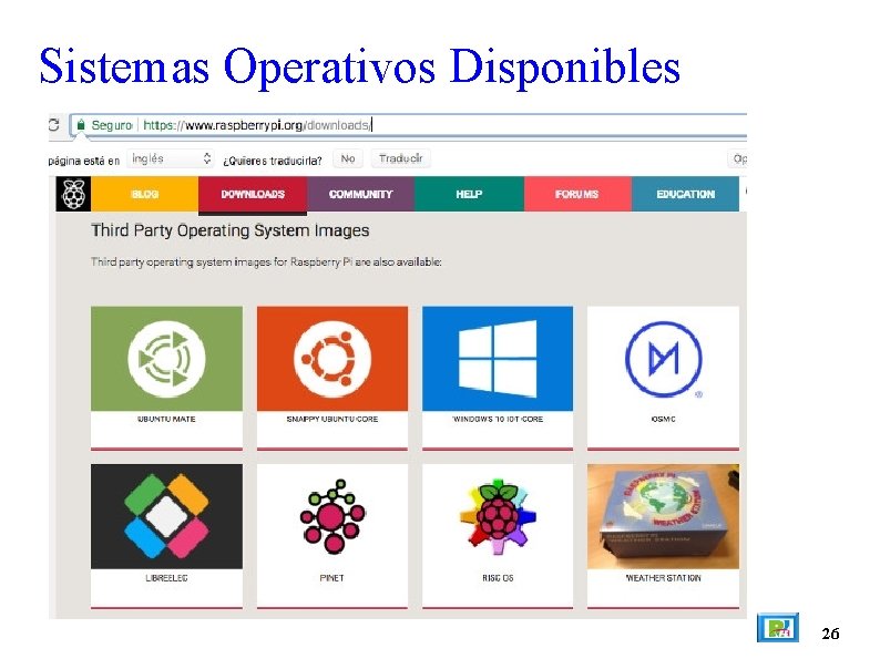 Sistemas Operativos Disponibles 26 