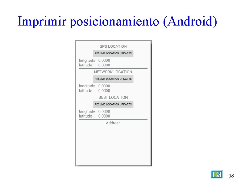 Imprimir posicionamiento (Android) 36 