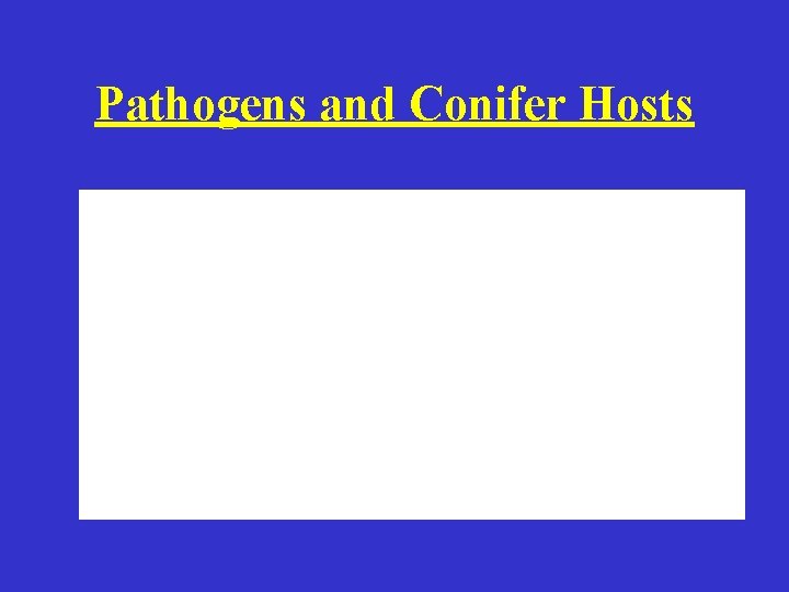 Pathogens and Conifer Hosts 