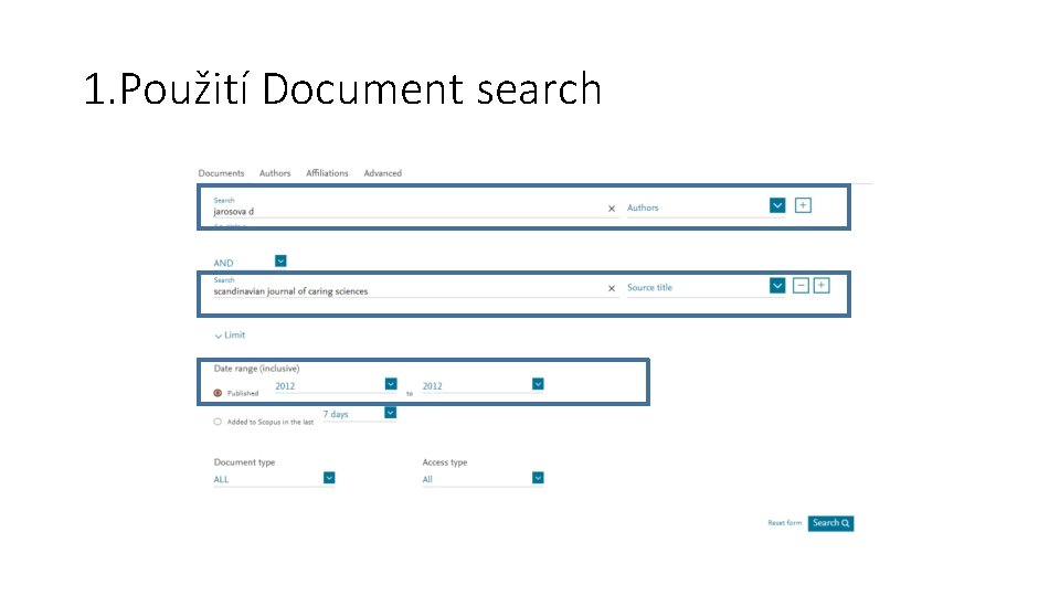 1. Použití Document search 