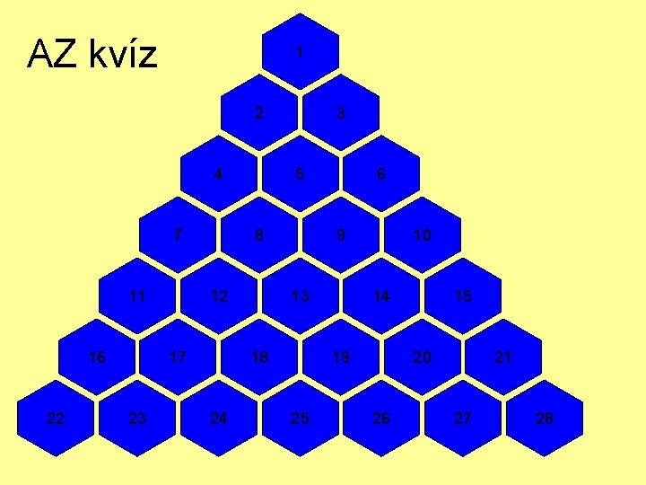 AZ kvíz 1 2 4 16 22 12 24 6 9 13 18 17