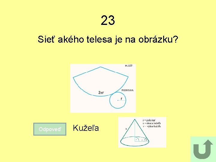 23 Sieť akého telesa je na obrázku? Odpoveď Kužeľa 