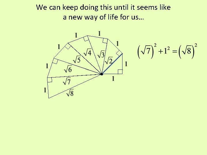 We can keep doing this until it seems like a new way of life