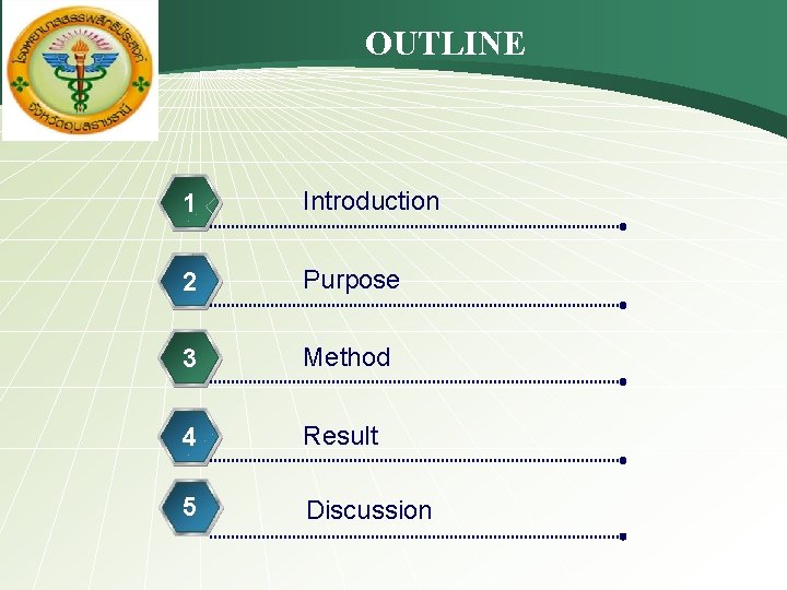 OUTLINE 1 Introduction 2 Purpose 3 Method 4 Result 5 Discussion 