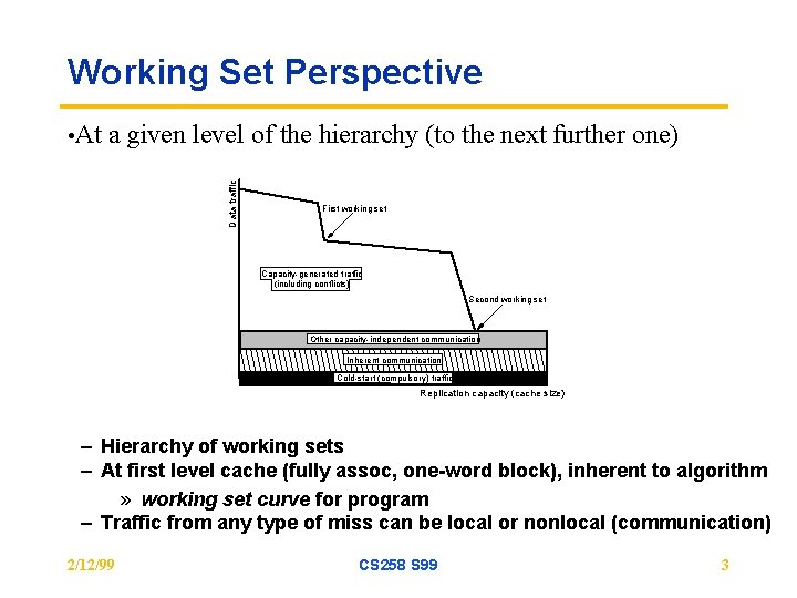 Working Set Perspective a given level of the hierarchy (to the next further one)