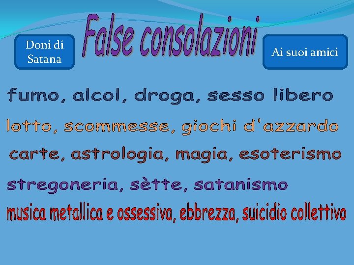 Doni di Satana Ai suoi amici 