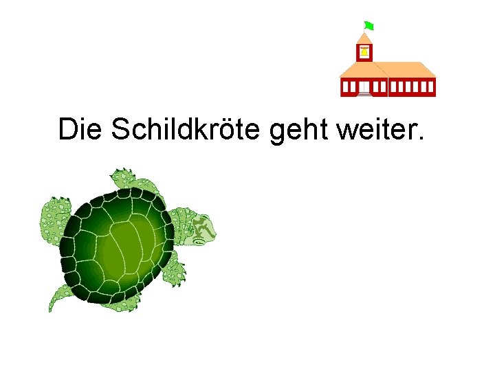 Die Schildkröte geht weiter. 