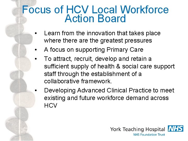 Focus of HCV Local Workforce Action Board • • Learn from the innovation that