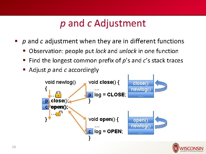 p and c Adjustment § p and c adjustment when they are in different